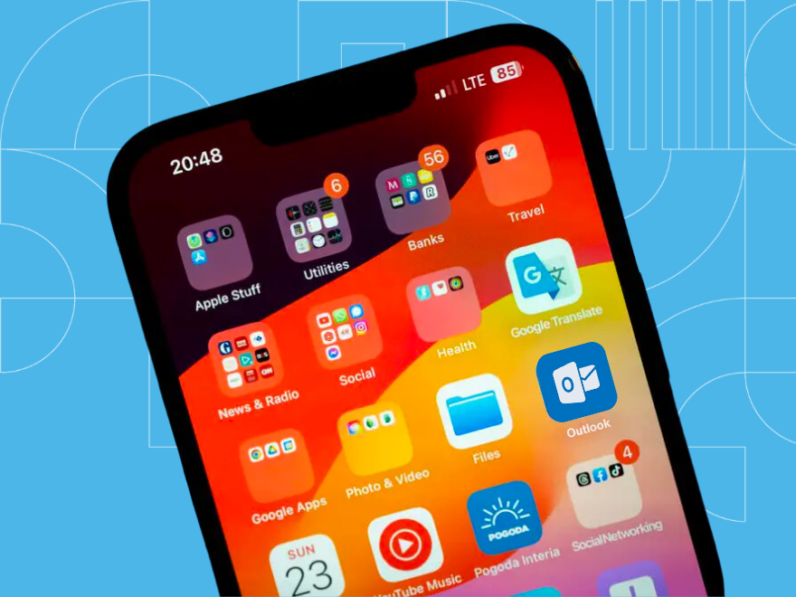 iphone on the one point background